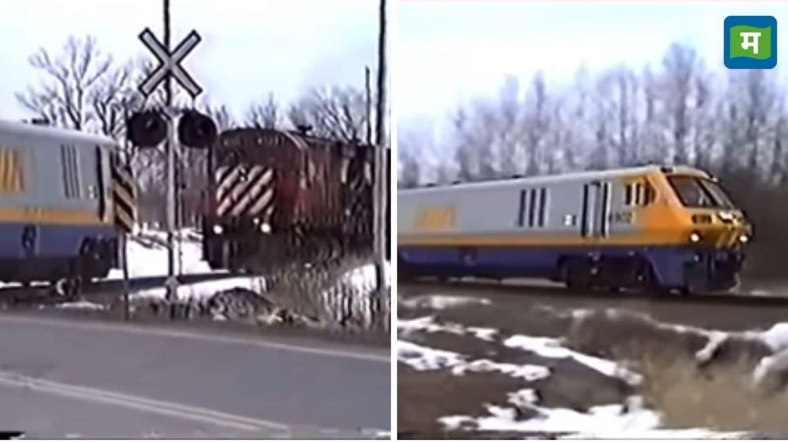 VIRAL VIDEO: Two trains face to face, the driver immediately jumped, stopped the train, watch life, watch video - Viral Video Major Accident Averted Due To Sensor Installed in Train Passengers Got Life Saving Watch Video