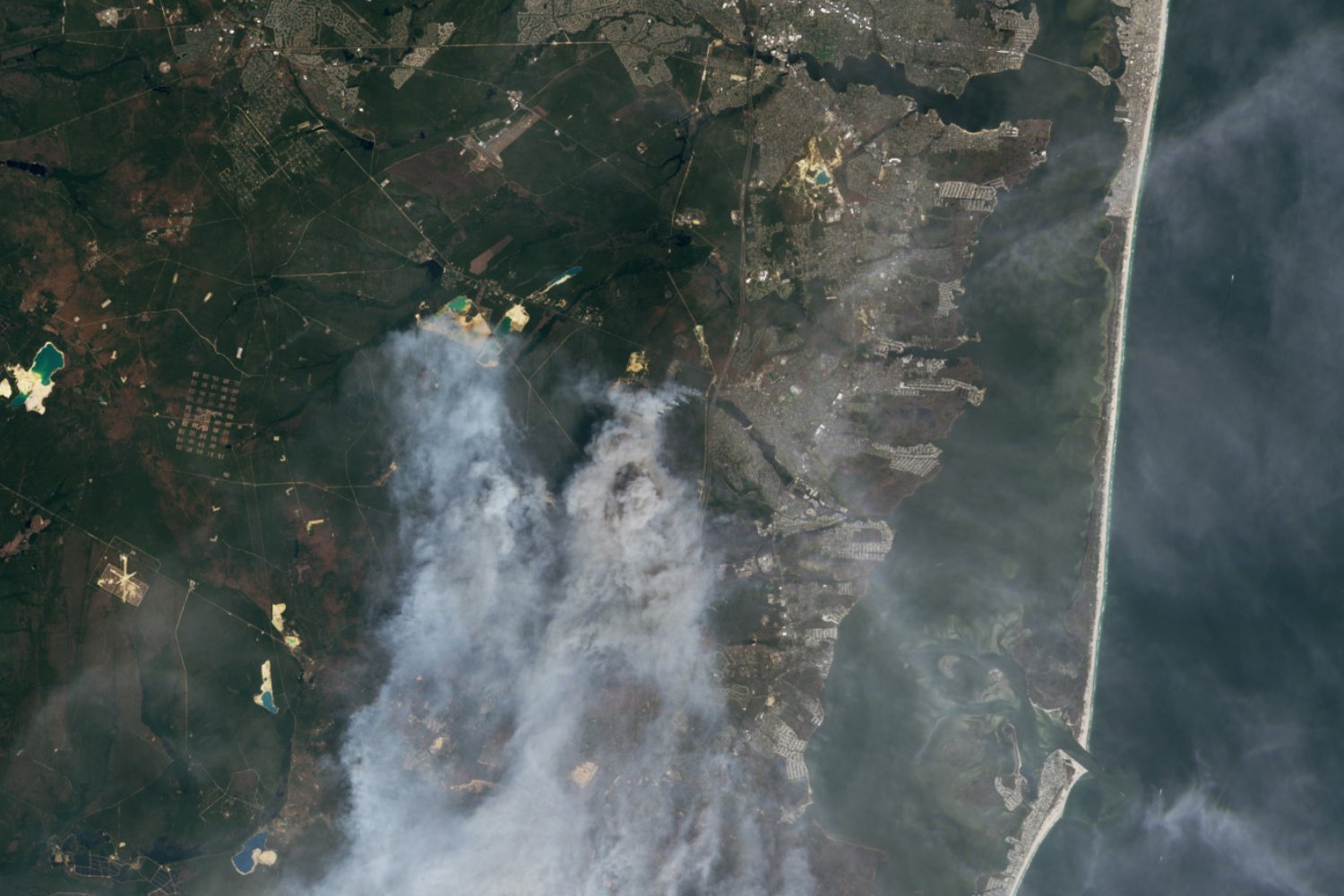 The fires from a NASA Landsat.